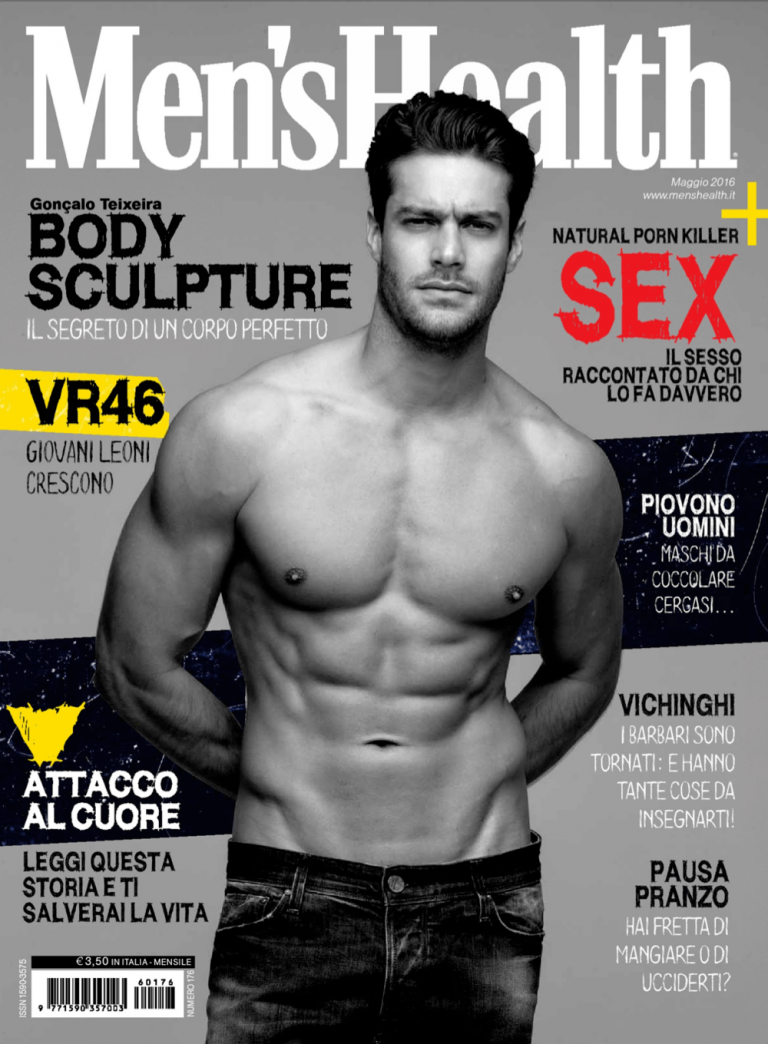 Menshealth, Cover, Gonçalo Teixeira magasine topmodel fashion, mode, homme, sante,