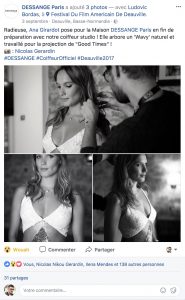 Dessange, contenudemarque, fluxreseauxsociaux, contenureseauxsociaux, partagemarque, videomarque, videoevenement, videofacebook, dessangevideo, dessangefilm, dessangephoto, dessangeevenement, deauville2017, célébrité, portraitcelebrite, people, tapisrouge, montéedesmarches, Fluxreseauxsociaux, facebookpost, postdessange, dessangecommunications, communicationdemarque, publicationsmarques, publicationsfestival, branding,