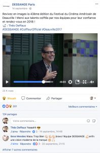 Dessange, contenudemarque, fluxreseauxsociaux, contenureseauxsociaux, partagemarque, videomarque, videoevenement, videofacebook, dessangevideo, dessangefilm, dessangephoto, dessangeevenement, deauville2017, célébrité, portraitcelebrite, people, tapisrouge, montéedesmarches,