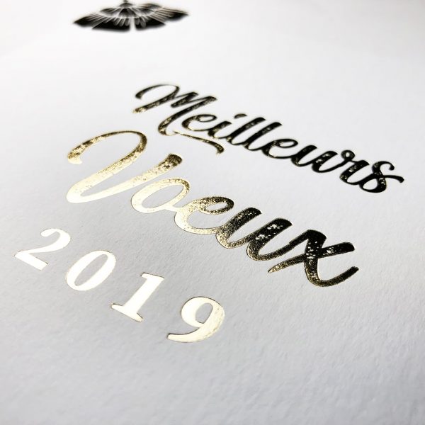 cartevoeux, impressiondorure, dorureachaud, cartedorure, voeuxgraphisme, graphismeparis, PAO, infographie,